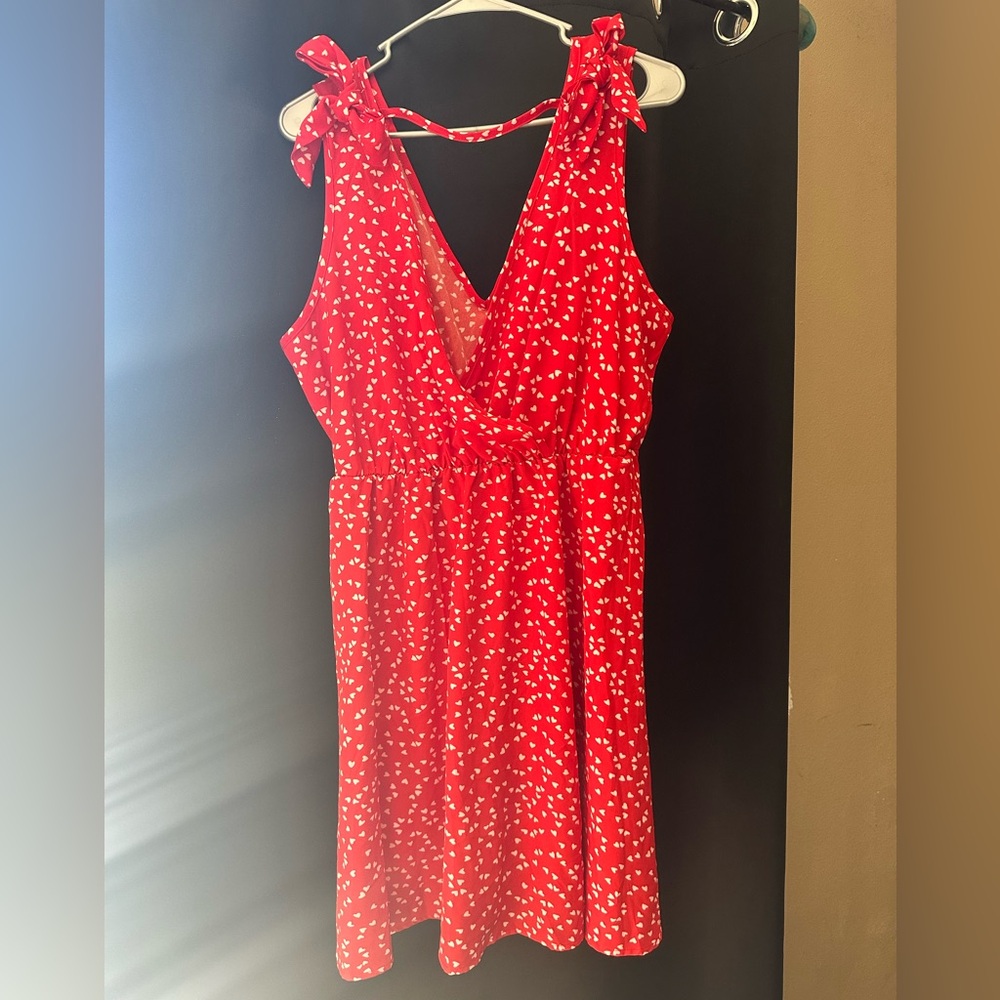 Women’s  dress red with white hearts